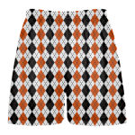 orange black argyle lacrosse shorts