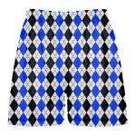 royal blue black argyle lacrosse shorts