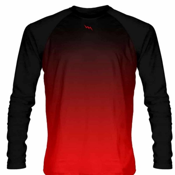 Black Red Fade Ombre Long Sleeve Lightning Wear Apparel Maryland Usa