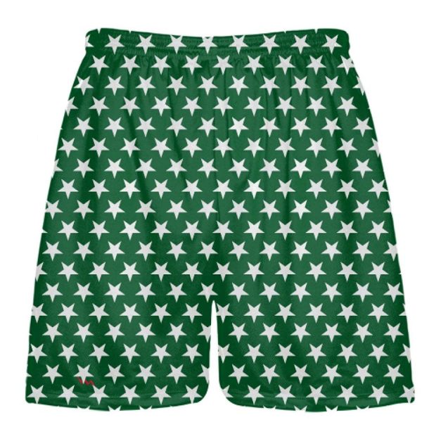 Forest Green White Stars Shorts