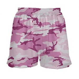 Girls Pink Camouflage Lacrosse Shorts