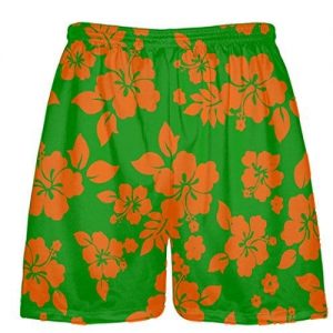LightningWear Green Orange Hawaiian Shorts Accent - Irish Shorts