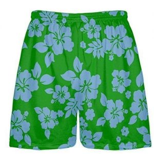 LightningWear Green Powder Blue Hawaiian Shorts Accent - Hawaii Shorts