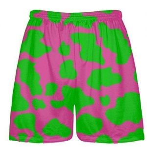 Hot Pink Green Cow Print Shorts