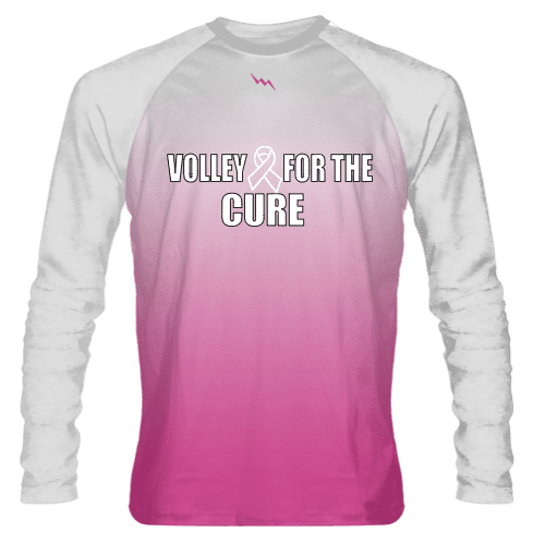 Volley For The Cure Pink White Long Sleeve Shirt