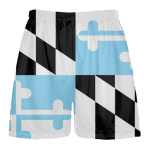 Black Light Blue Maryland Flag Shorts
